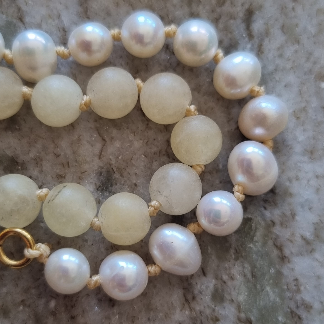 Sandy Jadeite & Pearls⏳️