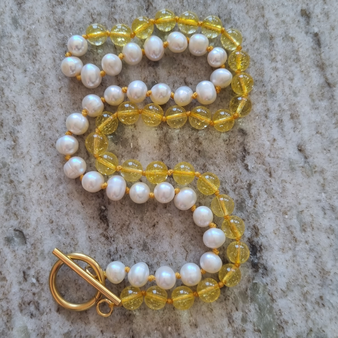 Citrine & Freshwater Pearls🍋