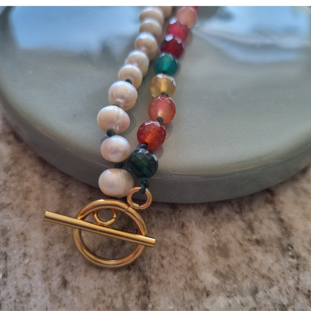 Agate & Freshwater Pearls🍬