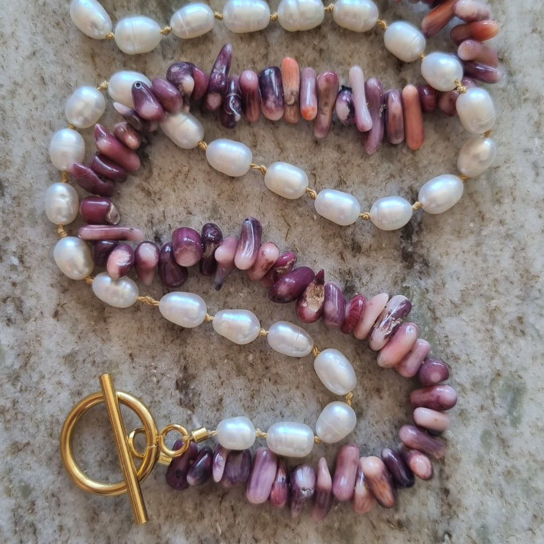 Pink Coral & Freshwater Pearls🪸