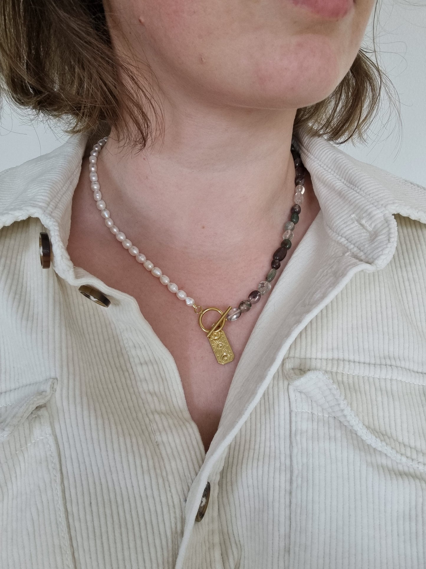 Ladolite & Freshwater Pearls🍃
